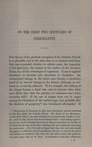 On the first two centuries of Christianity