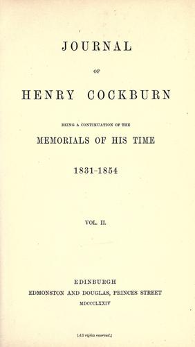 Journal of Henry Cockburn