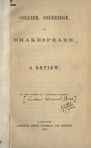 Collier, Coleridge, and Shakespeare, a review