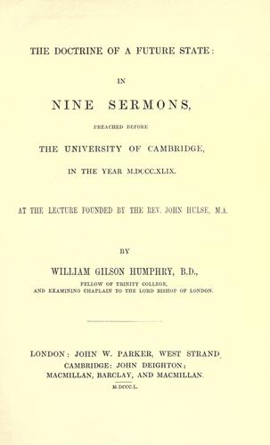 The doctrine of a future state