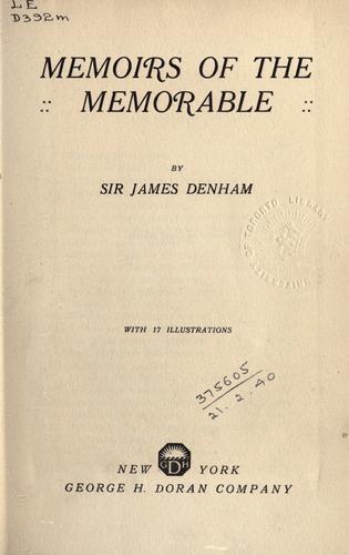 Memoirs of the memorable.