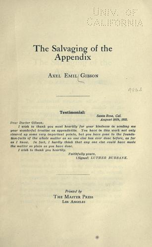 The salvaging of the appendix