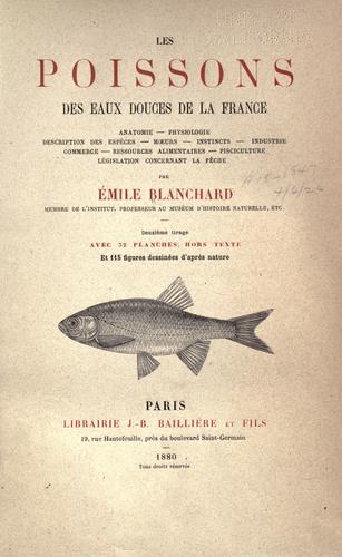 Les poissons des eaux douces de la France