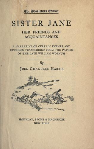Sister Jane, her friends and acquaintances