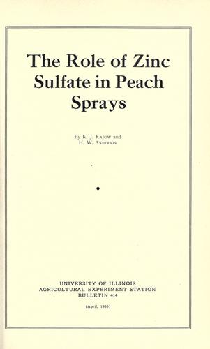 The role of zinc sulfate in peach sprays