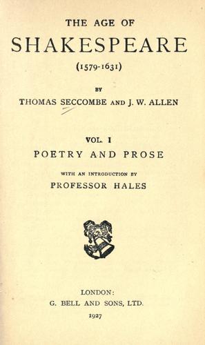 The age of Shakespeare (1579-1631)