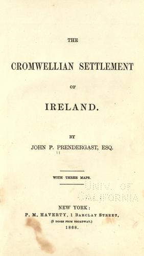 The Cromwellian settlement of Ireland