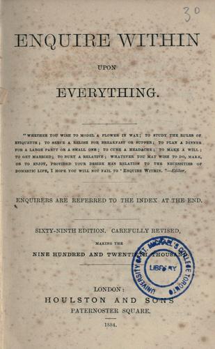 Enquire within upon everything.