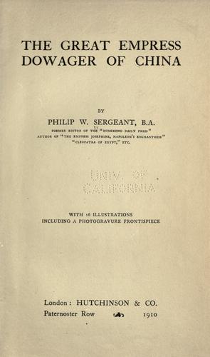 The great empress dowager of China