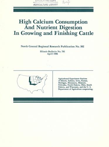 High calcium consumption and nutrient digestion in growing and finishing cattle