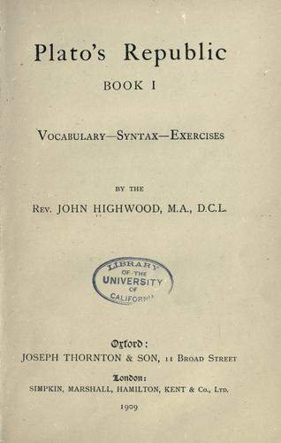 Plato's Republic book I