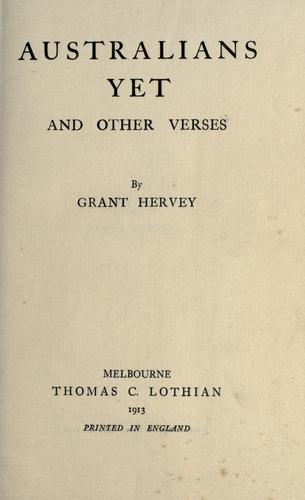 Australians yet, and other verses