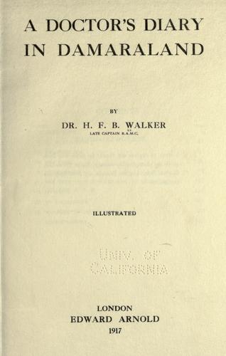 A doctor's diary in Damaraland