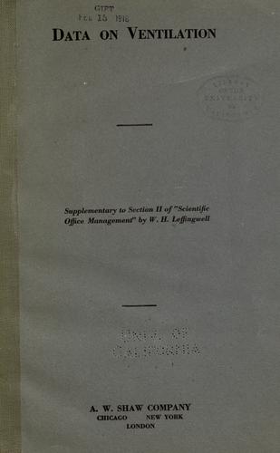 Data on ventilation, supplementary to section II of "Scientific office management"