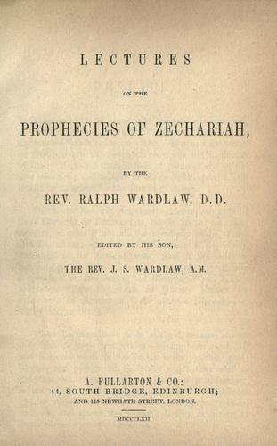 Lectures on the prophecies of Zechariah