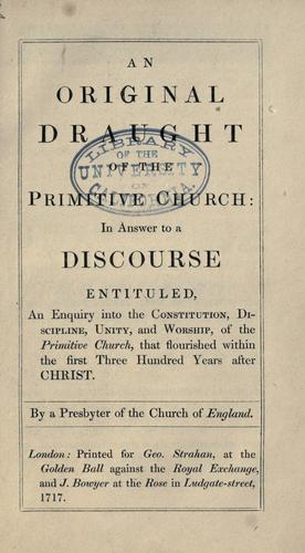 An original draught of the primitive church