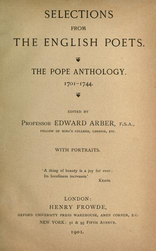 The pope anthology, 1701-1744