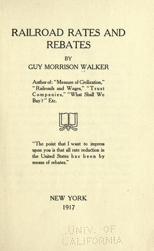 Railroad rates and rebates