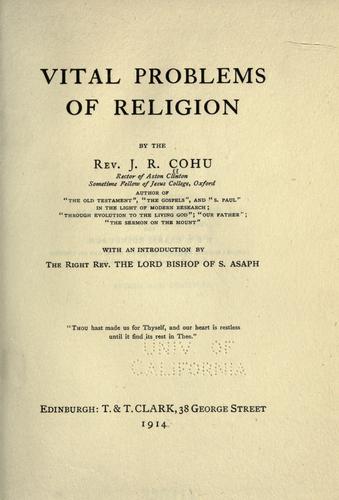 Vital problems of religion