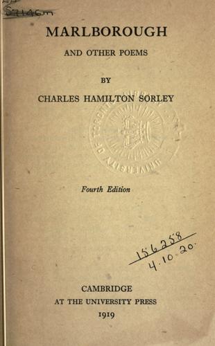 Marlborough, and other poems.