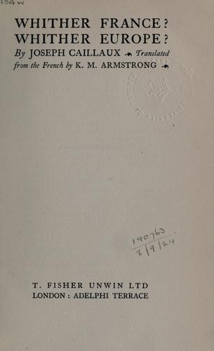 Whither France?  Whither Europe?