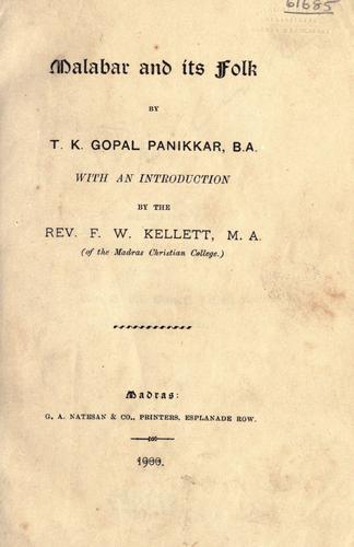 Malabar and its folk