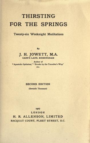 Thirsting for the springs