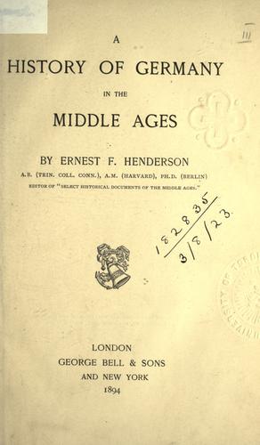 A history of Germany in the Middle Ages.