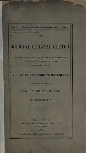 The journal of Isaac Senter