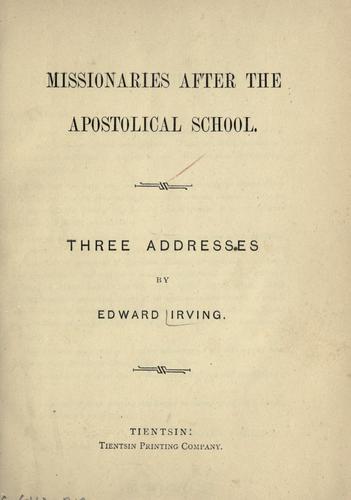 Missionaries after the apostolic school