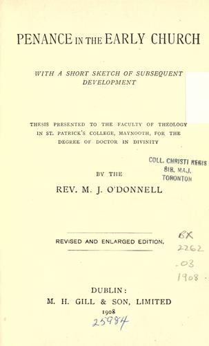 Penance in the early church