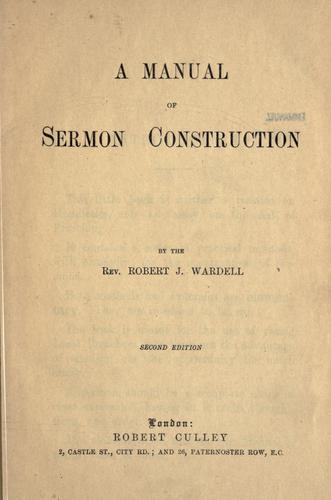A manual of sermon construction