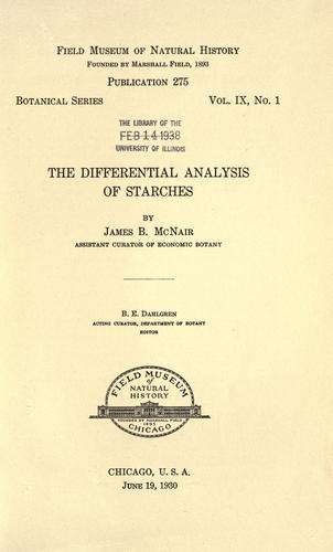 The differential analysis of starches