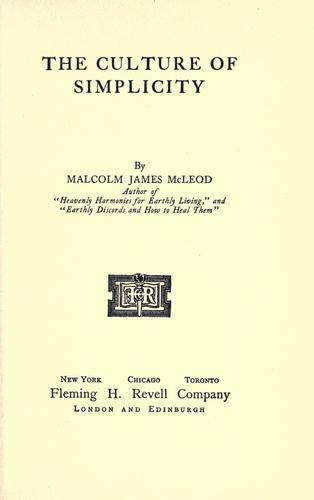 The culture of simplicity