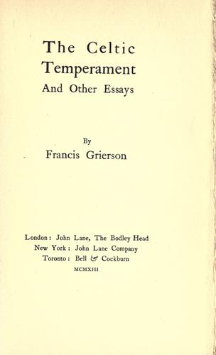 The Celtic temperament