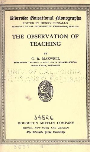 The observation of teaching