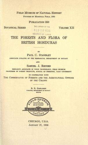 The forests and flora of British Honduras