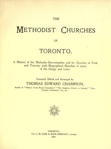 The Methodist churches of Toronto