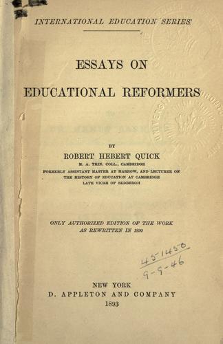 Essays on educational reformers.