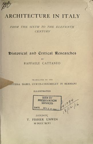 Architecture in Italy from the sixth to the eleventh century
