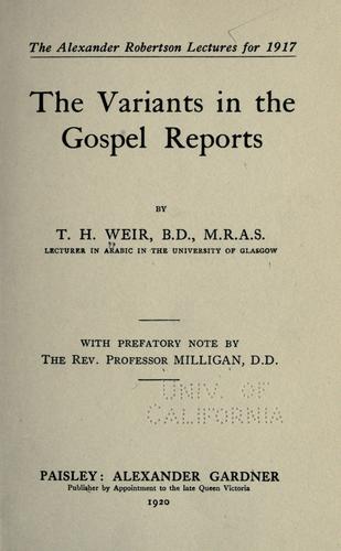 The variants in the Gospel reports