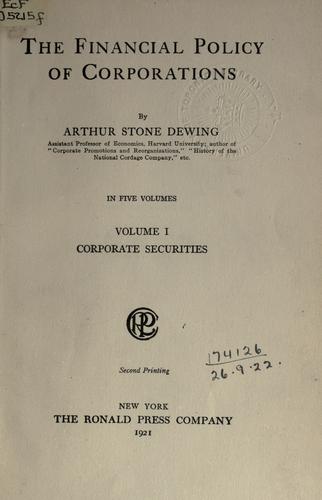 The financial policy of corporations.