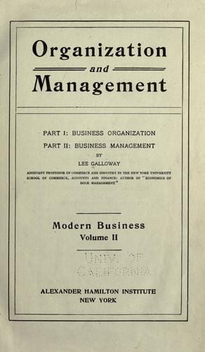 Organization and management.