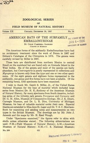 American bats of the subfamily Emballonurinae