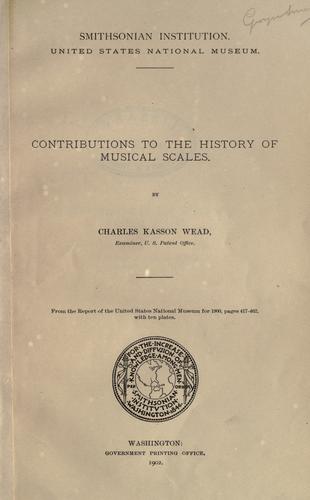 Contributions to the history of musical scales.