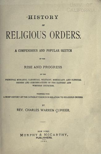 History of religious orders