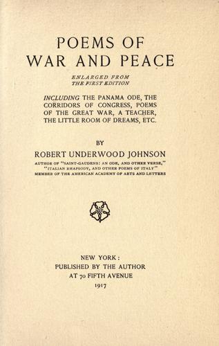 Poems of war and peace