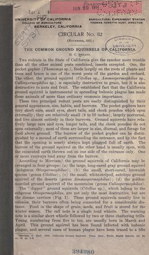 The common ground squirrels of California