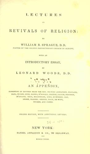 Lectures on revivals of religion