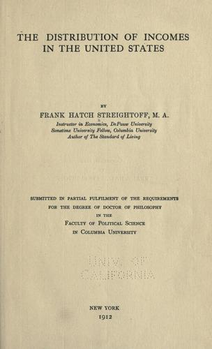 The distribution of incomes in the United States.